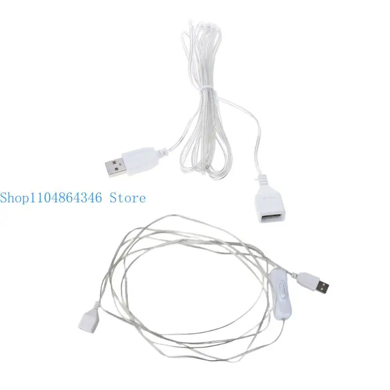 652F Male to Female USB Extension Cable Usb Light Strips USB Fan Charging Cord With/Without Switching