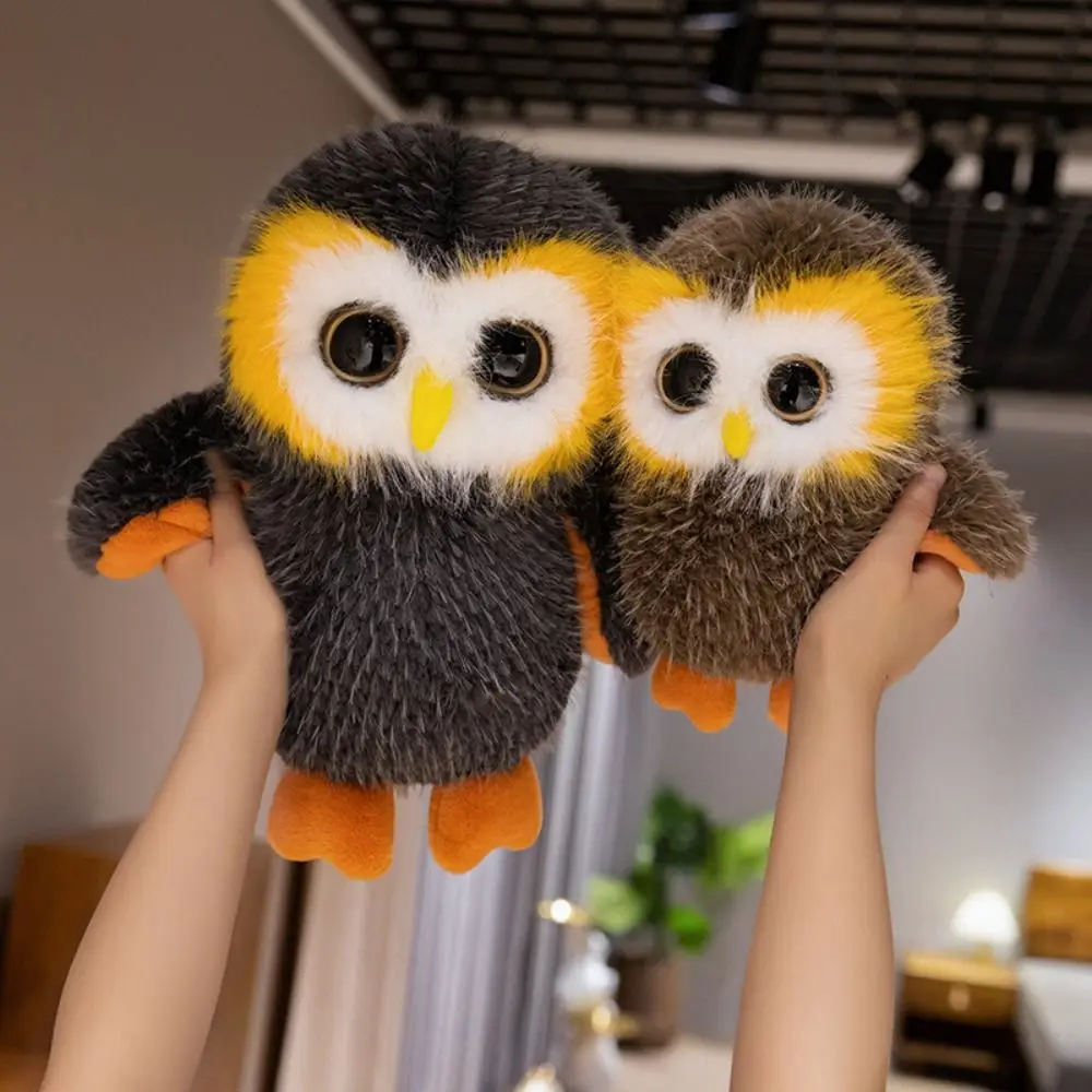 Cute Fluffy Big Eyes Owl Plush Toys Collection Soft Lovely Stuffed Animals Dolls Realistic Ins Simulation Owl Toy Boys Girls