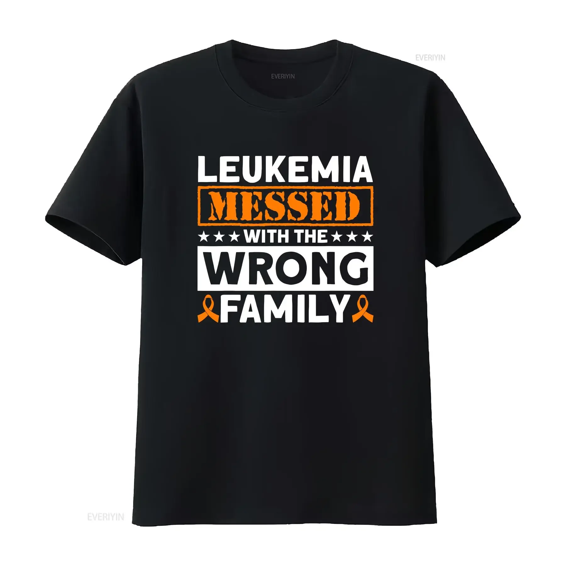Leukemia Messed With The Wrong Family Awareness T Shirt  vintage Washed Comfortable Versatile homme Stylish Stretched fashion