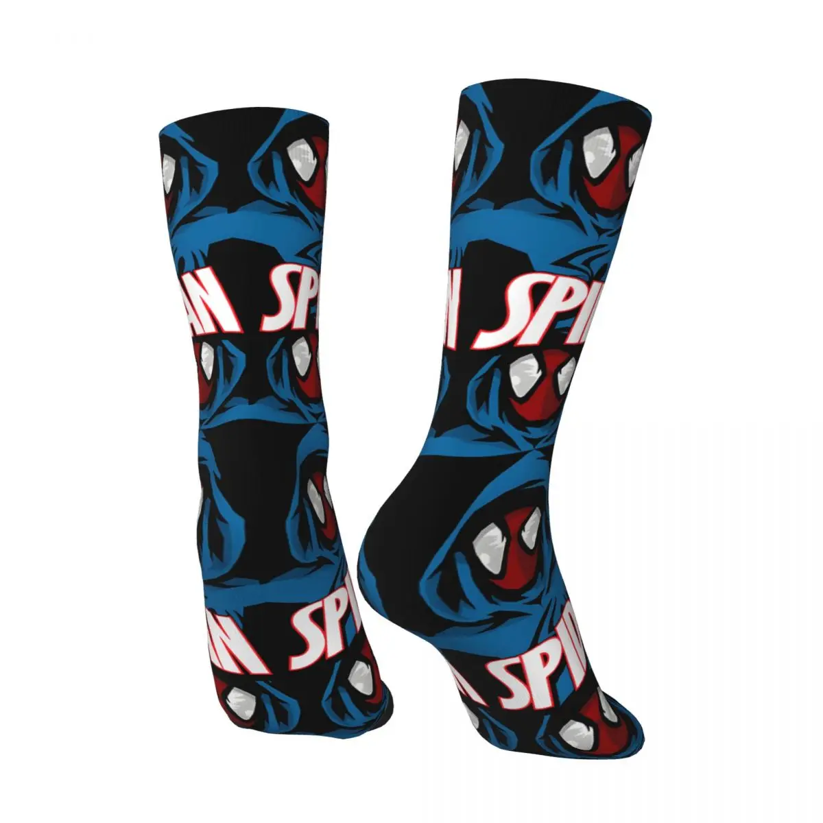 Funny Crazy compression Logo Sock for Men Hip Hop Vintage Marvel Spider Man Happy Seamless Pattern Printed Boys Crew