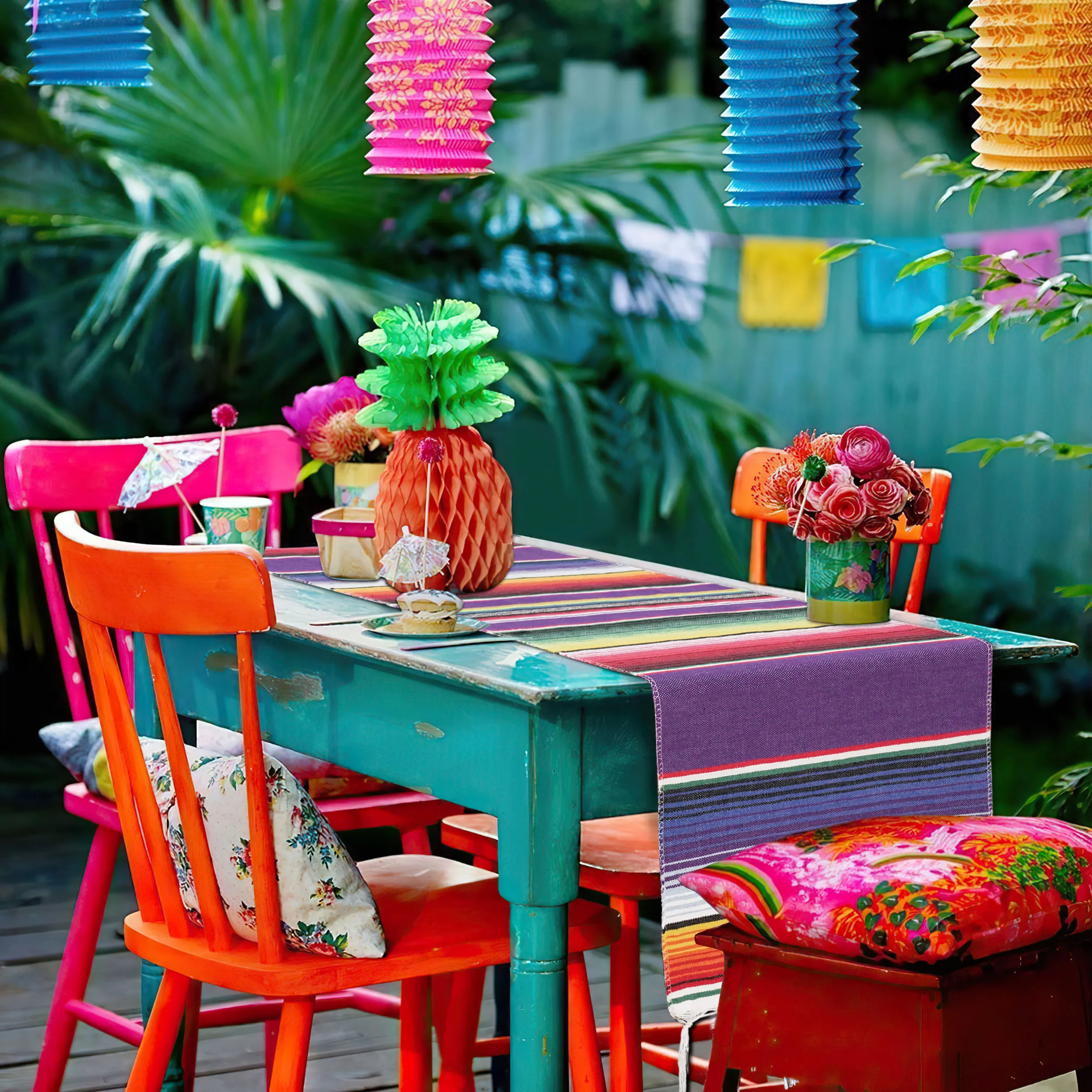1/2/4Pack 14 x 84 Inches Mexican Table Runner  Fiesta Mexican Theme Party Decoration for Cinco de Mayo Fiesta Party Table Runner
