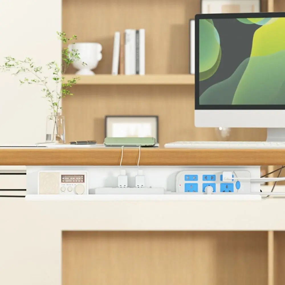 لا أثر تحت الطاولة كابل صينية لهب ذاتية اللصق تحت رف المكتب اتسعت منظم الكابلات البلاستيكية ترتيب المكونات #5