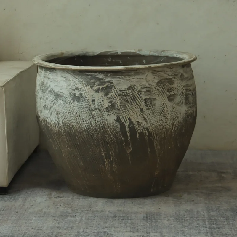 Nordic Style Rustic Wabi Sabi Ceramic Planter Large Decorative Pot Brings Timeless Aesthetic Into Modern Spaces Home Decor FYVA