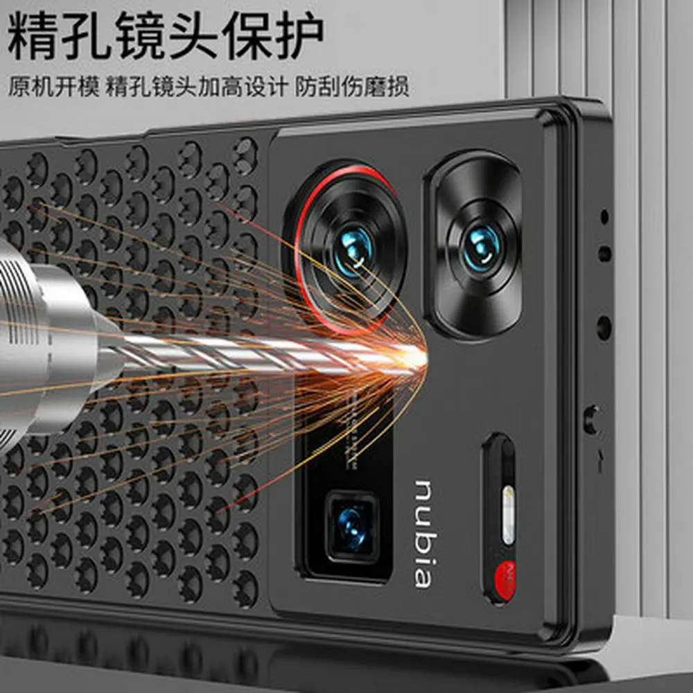 For ZTE Nubia Z60 Ultra Case Luxury Honeycomb Heat Dissipation Aluminum Frame Metal Back Cover For Nubia Z60 Ultra Phone Cases