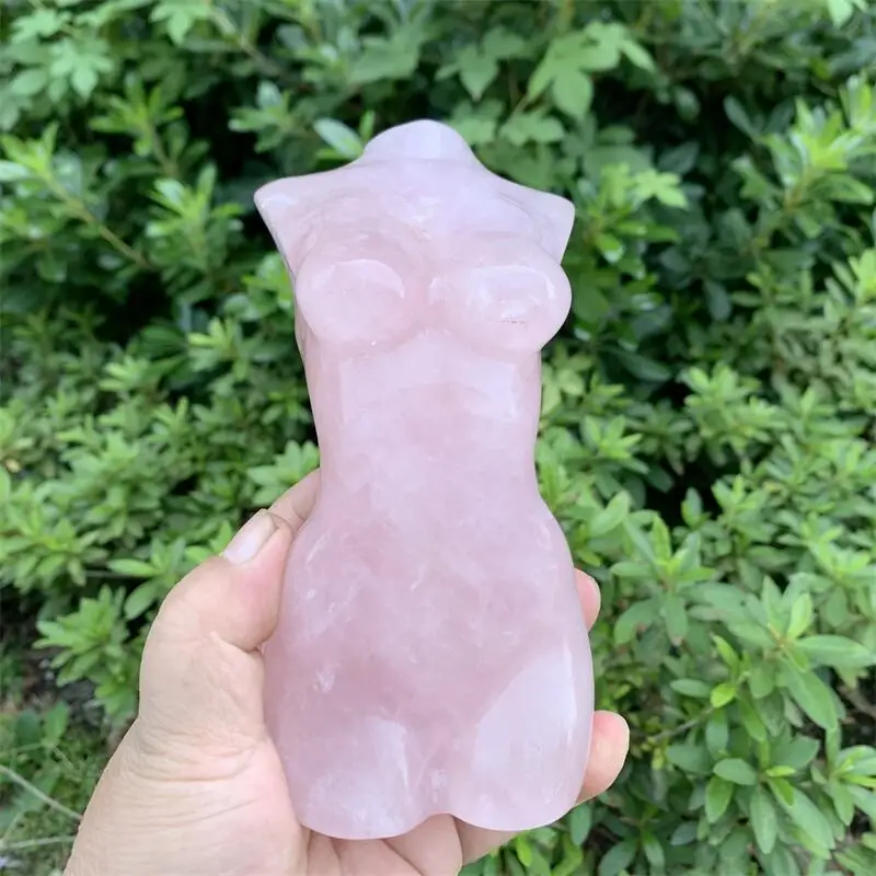 

Natural Rose Quartz Lady Body Carving Healing Crystal Quartz Decoration Spiritual Collection Gift 1PCS