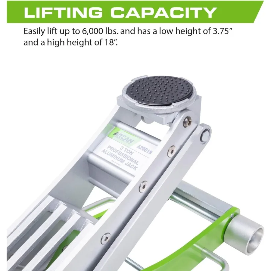 أدوات 3 طن رافعة أرضية ألومنيوم سريعة الارتفاع مع مكابس مضخة مزدوجة ذراع رفع معزز A20018_A20019 #2