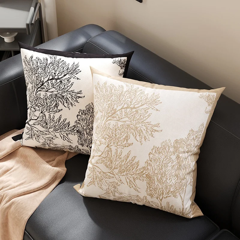  Square Sofa Pillows with Core for Living Room And Bedroom Window Decor Modern Simple Style Home Use Velvet Material