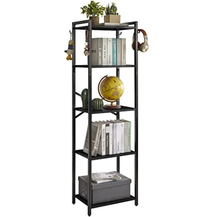 

Bookshelf 5-Tier Ladder Shelf Organizer Narrow Shelving Unit Corner Storage Racks Large Capacity Bookcase for Home Office Livin