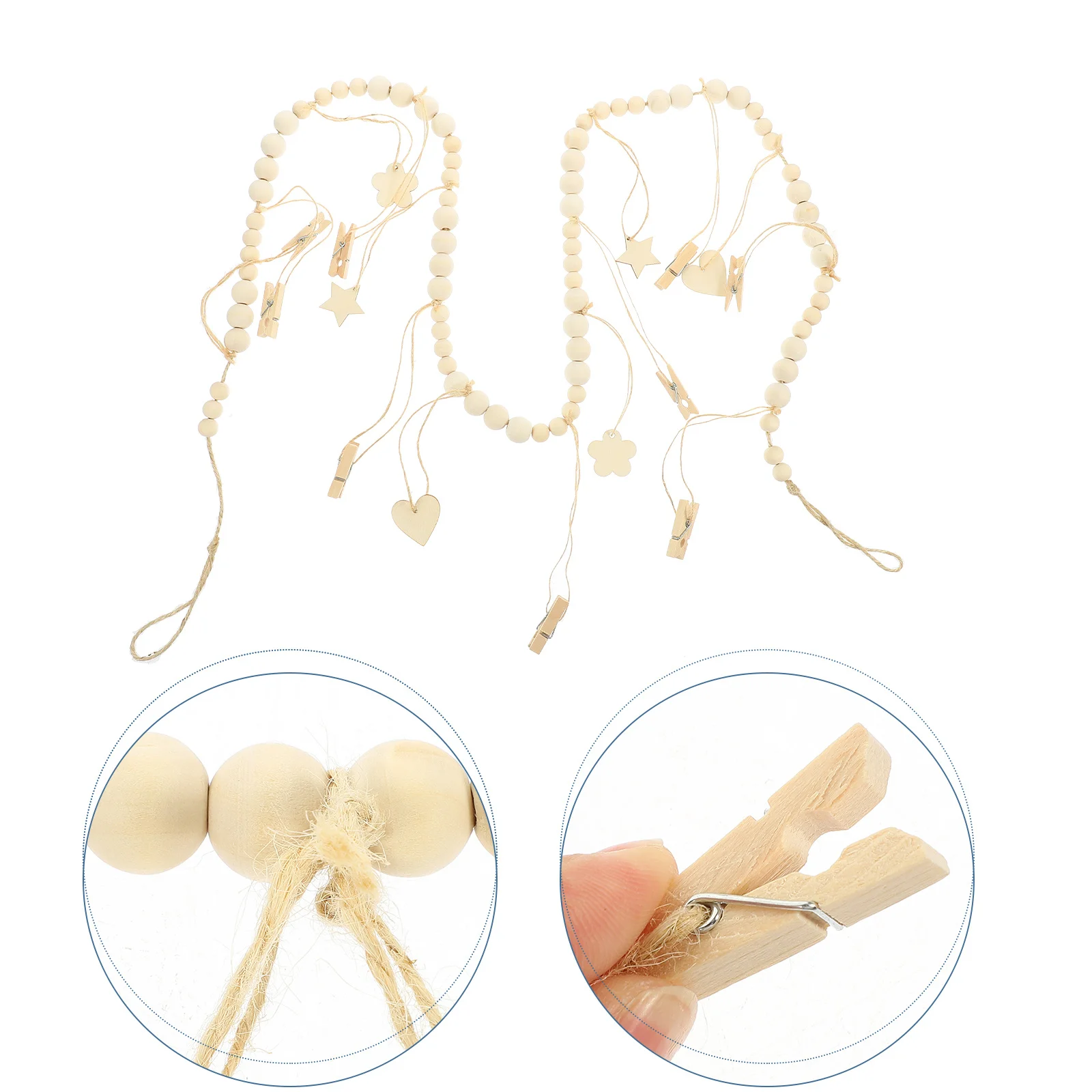 

1Set Photo Display Beaded Garland with Clip Wall Hanging Picture Holder for Home Decor Wall Hanging Photo Display