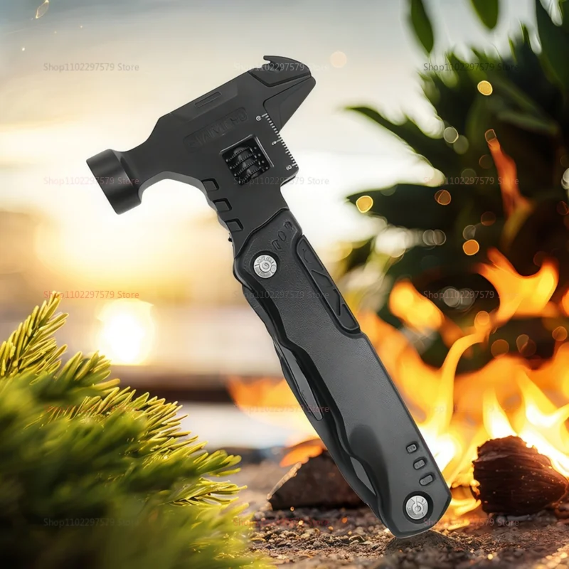 Multifunctional Wrench Hammer Knife Pliers Camping Survival Tool Labor Saving Stainless Steel Multi-Tool for Outdoor Adventure