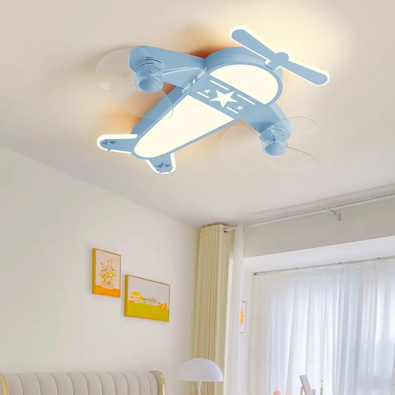 Modern Airplane Ceiling Light Ceiling Fan With Light For Kids Room Bedroom Baby Room Decoration Children\'s Room Lamp Fixtures