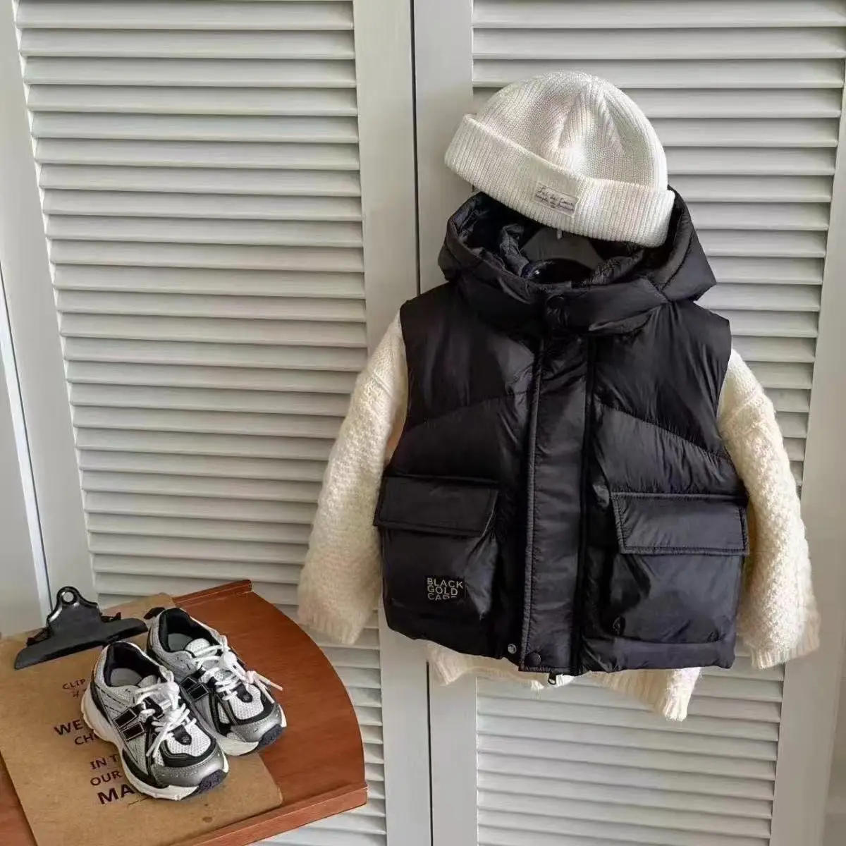 

3-9Y Children's Down Jacket Autumn And Winter 2025 New Style Boys and Girls Hooded Down Vest Fashionable Warm Jacket 100-150CM