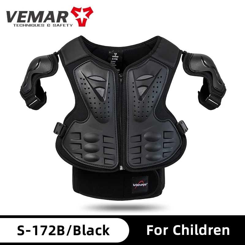 VEMAR Kids Motorcycle Vest  Armor Dirt Bike Chest Back Protector Motocross Children Safety Protective Gear Armor