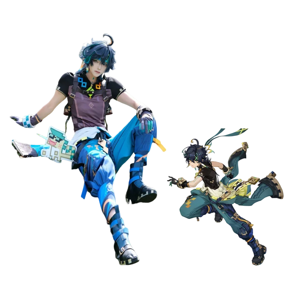 

Kinich Cosplay Game Genshinimpact Kinich Cosplay Costume Wig Full Set Anime Role Play Halloween Party Comic Con Suits Shoes