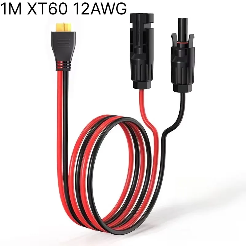 1M 12AWG XT60 Female Overmolded Cable to MC --4 Solar Connector Solar Charging Adapter Cord for Portable Power Station