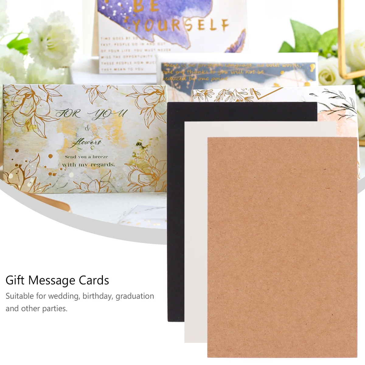 

Christmas Message Cards Blank Hand-painted Greeting Kraft Paper Black Handwritten