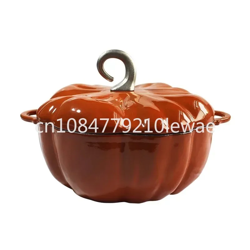 New Enamel Cast Iron Pot Dutch Oven Cookware Design Pumpkin Creativity  Coating Non Stick Casserole Pot with Lid