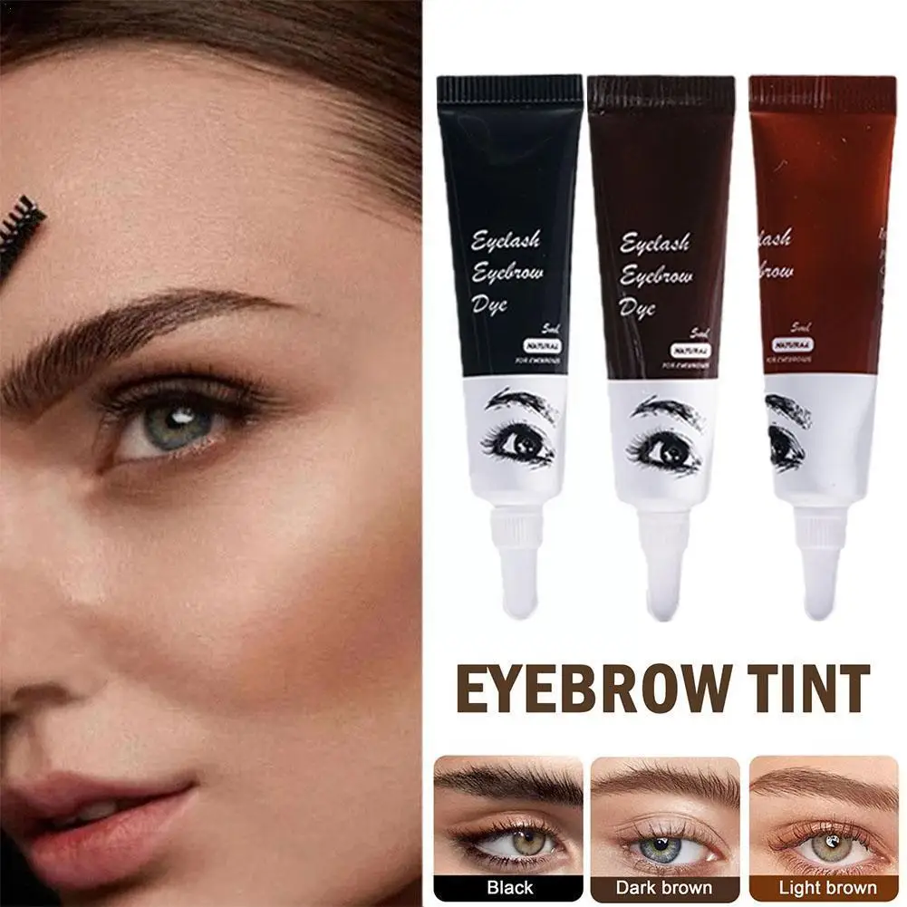 Professional Henna Eyelash Eyebrow Dye Tint DIY Fast Eyebrow Permanent Semi Eyelash Kit Easy Gel Tint Coloring Dye Cream Ti K2M9