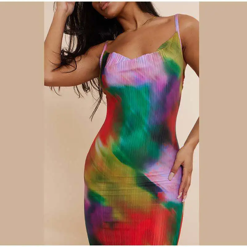 2023 Zomerprint Geplooide Afslankriem Dr. Vaion Sle Dames Faion Polyester Materiaal Geen Sve Bodycon Rok