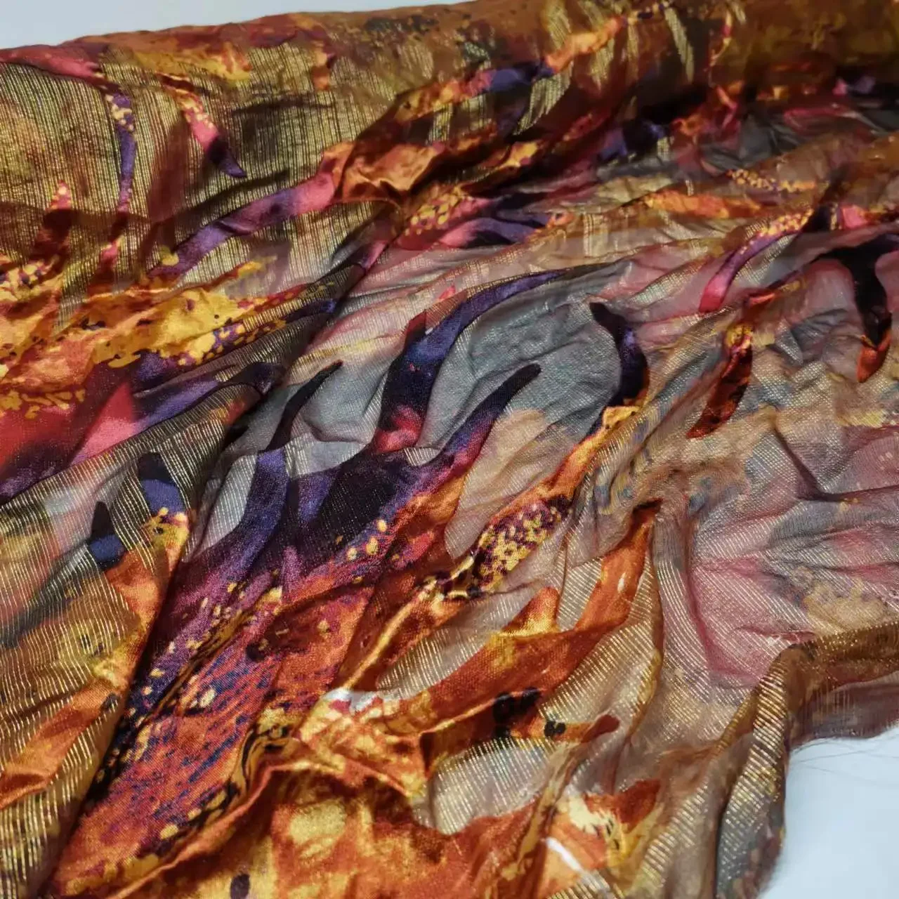 On Sale Metallic Silk Viscose Shimmer Holiday Floral Glamy Burn-out Qualified Shiny Soie Breathable Fabric