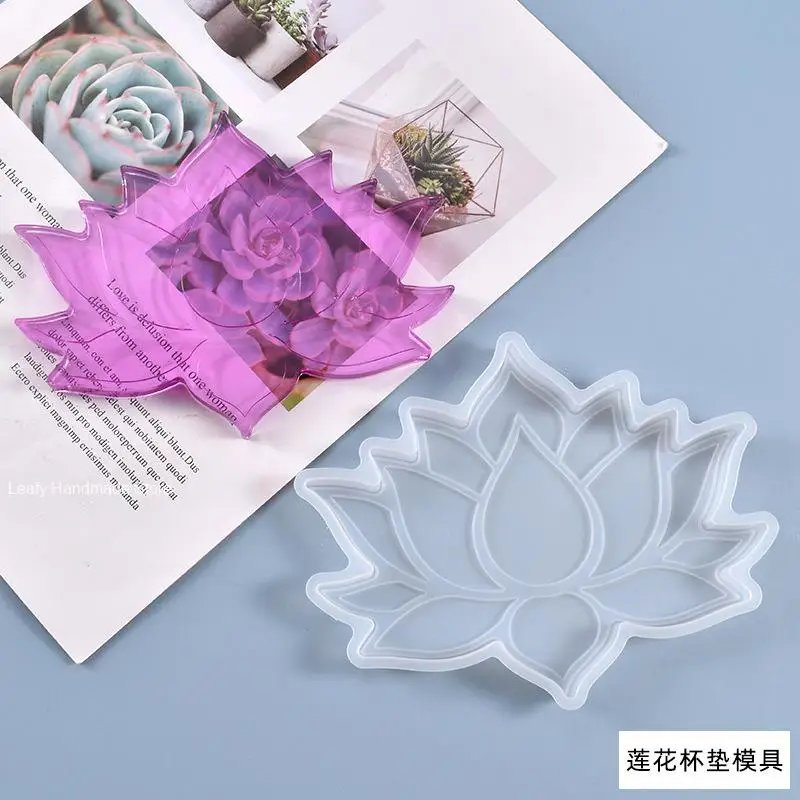 Lotus Tray Silicone Mold for Resin Tea Plate Coaster Diy Epoxy Uv Resin Molds for Home Craft Making Gypsum Cup Cushion Mold