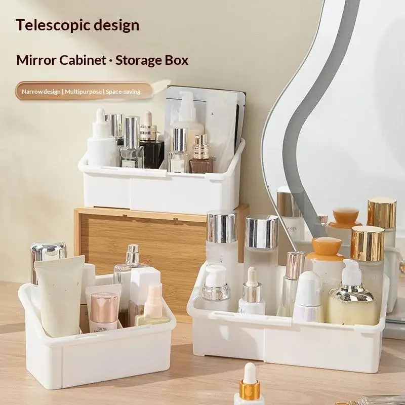 1Pc Multifunctional Adjustable Telescopic Storage Box, Multi-purpose Storage Box For Drawers, Cabinets And Vanities