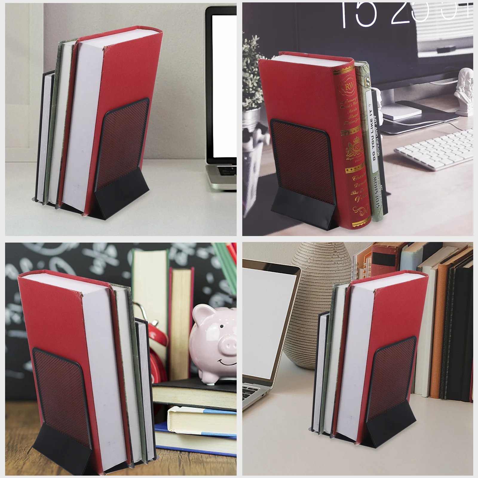 

Ends Book Bookends Book Holders for Shelves Desk Organizers Sturdy Anti Scratch Simple Style