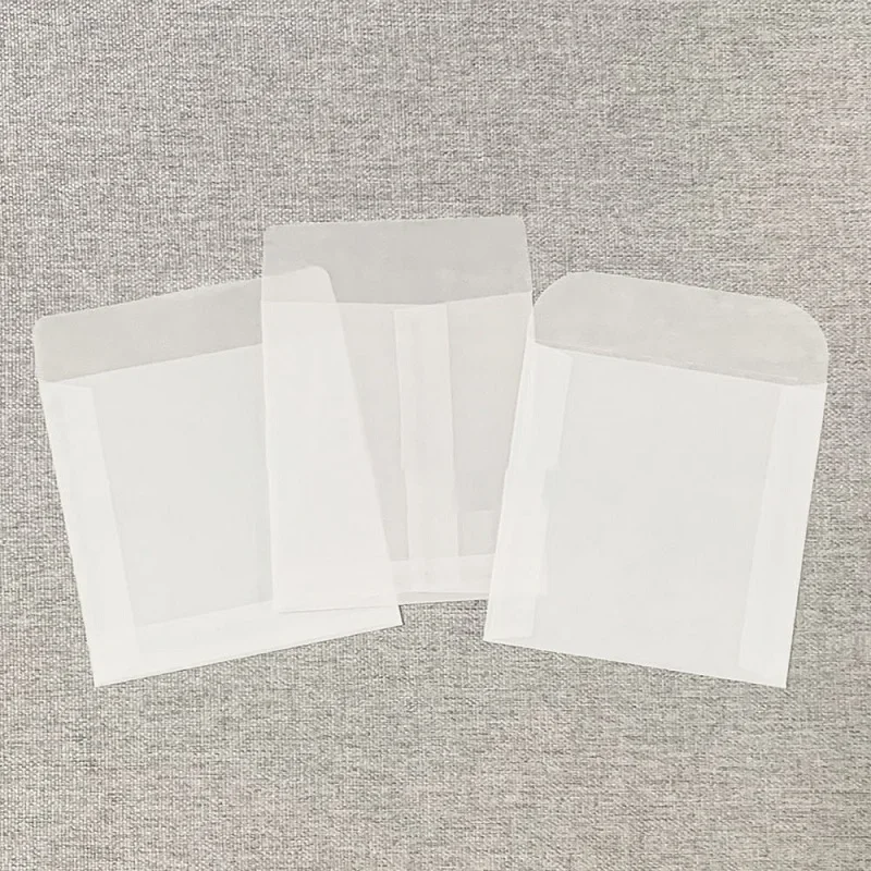 50pcs/lot Translucent Mini Envelope Jewelry Storage Bag for Card Earring Necklace Gift Packaging Bags Wedding Wedding Envelopes