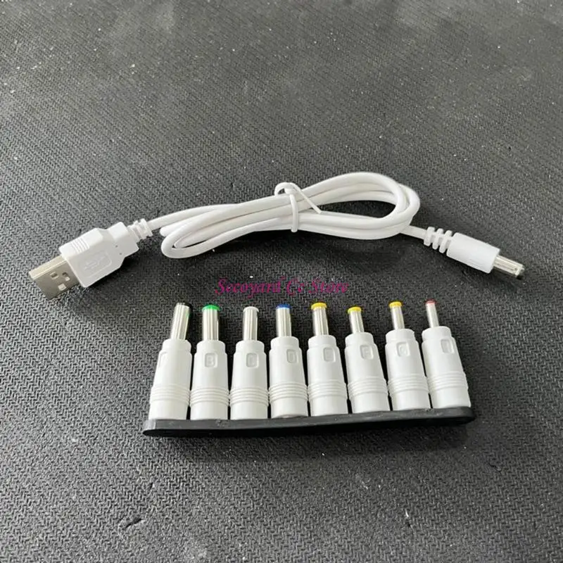 N3UC USB toDC Power with 8 Replaceable Connectors Adapters 5V-12V for Cameras
