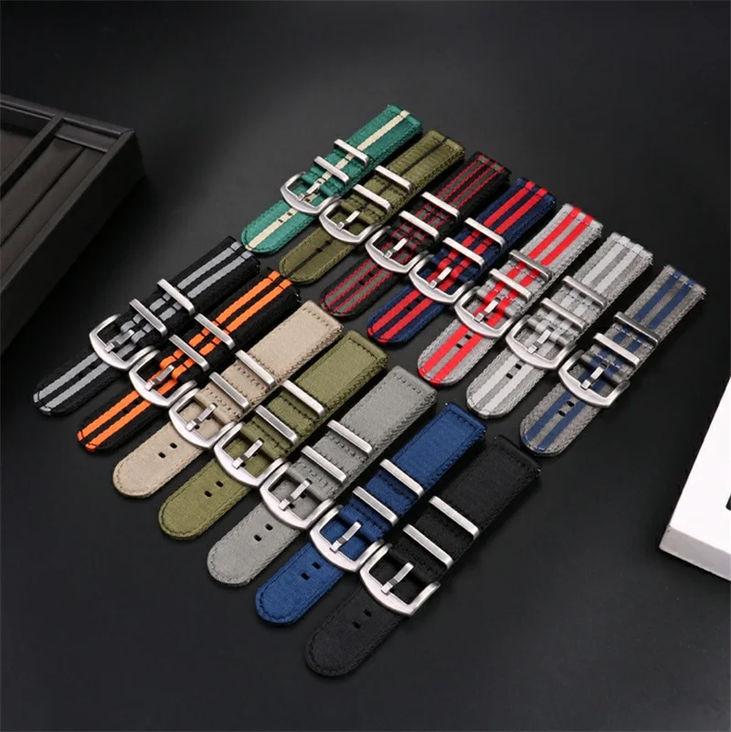 High-quality 20mm 22mm Nylon Canvas Strap Universal Type Sport Quick Release Watch Band Bracelet for Seiko Omega Mido CITIZEN