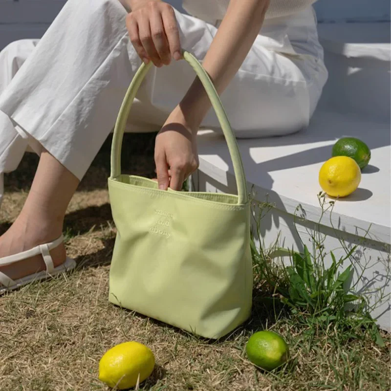 Korean mucu and ebony fashionable embroidered high elastic waterproof nylon versatile casual underarm shoulder bag for women