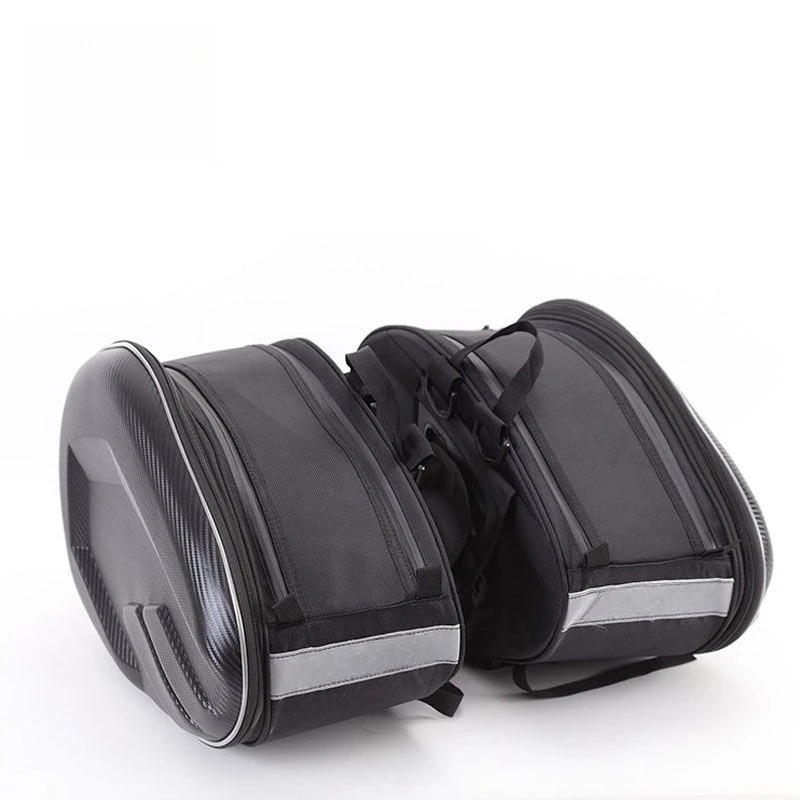 

Large Capacity Motorcycle Side Bag - Leather Trim Waterproof Hard Shell Helmet Travel Storage Bag for Scooters