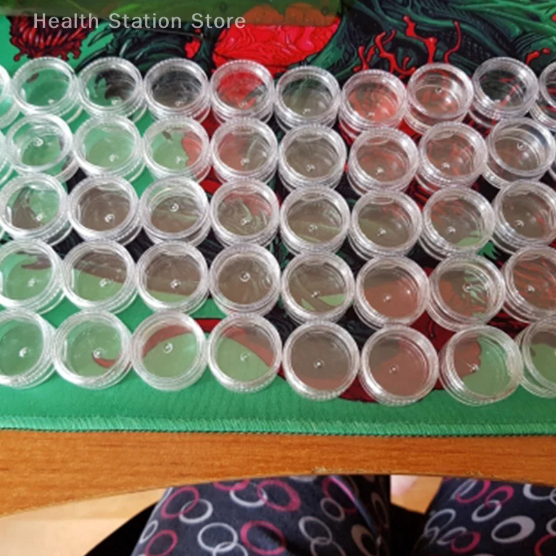 ขวดครีมใสขนาดเล็ก 50 ชิ้น ขวดเครื่องสำอางแบบใส สำหรับใส่ยาทาเล็บ ขวดเปล่า