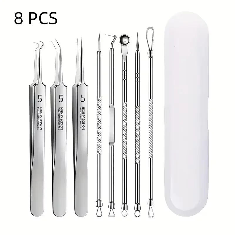 8 PCS Stainless Steel Acne Clip, Cell Clip, Blackhead Clip, Acne Needle, Beauty Salon Acne Needle, Acne Needle Tool8 PCS Stainle image 5