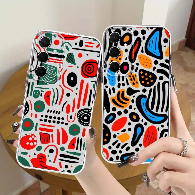Cartoon Abstract Red Pattern Phone Case For Samsung Galaxy A54 A35 A33 A32 A31 A30 A30s A25 A23 A22 A21s M23 M13 M12 F12