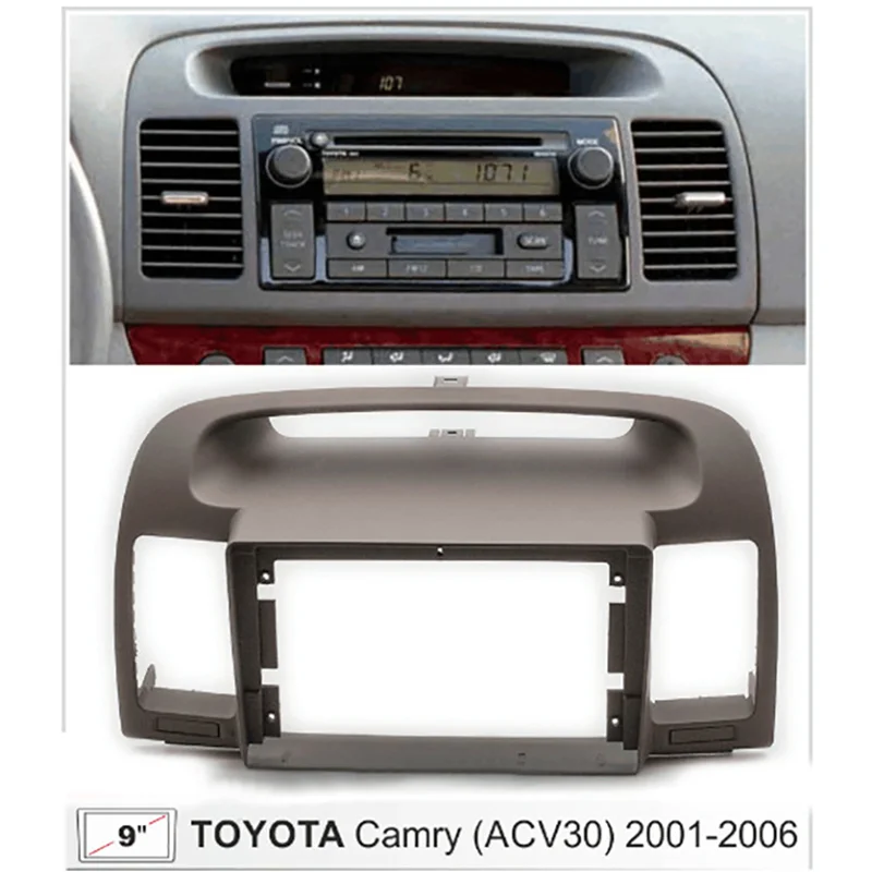 

2Pcs 9-Inch 2Din Car Radio Dashboard Stereo Panel For Mounting Car Panel Dual Din For Toyota Camry 5 2001-2006