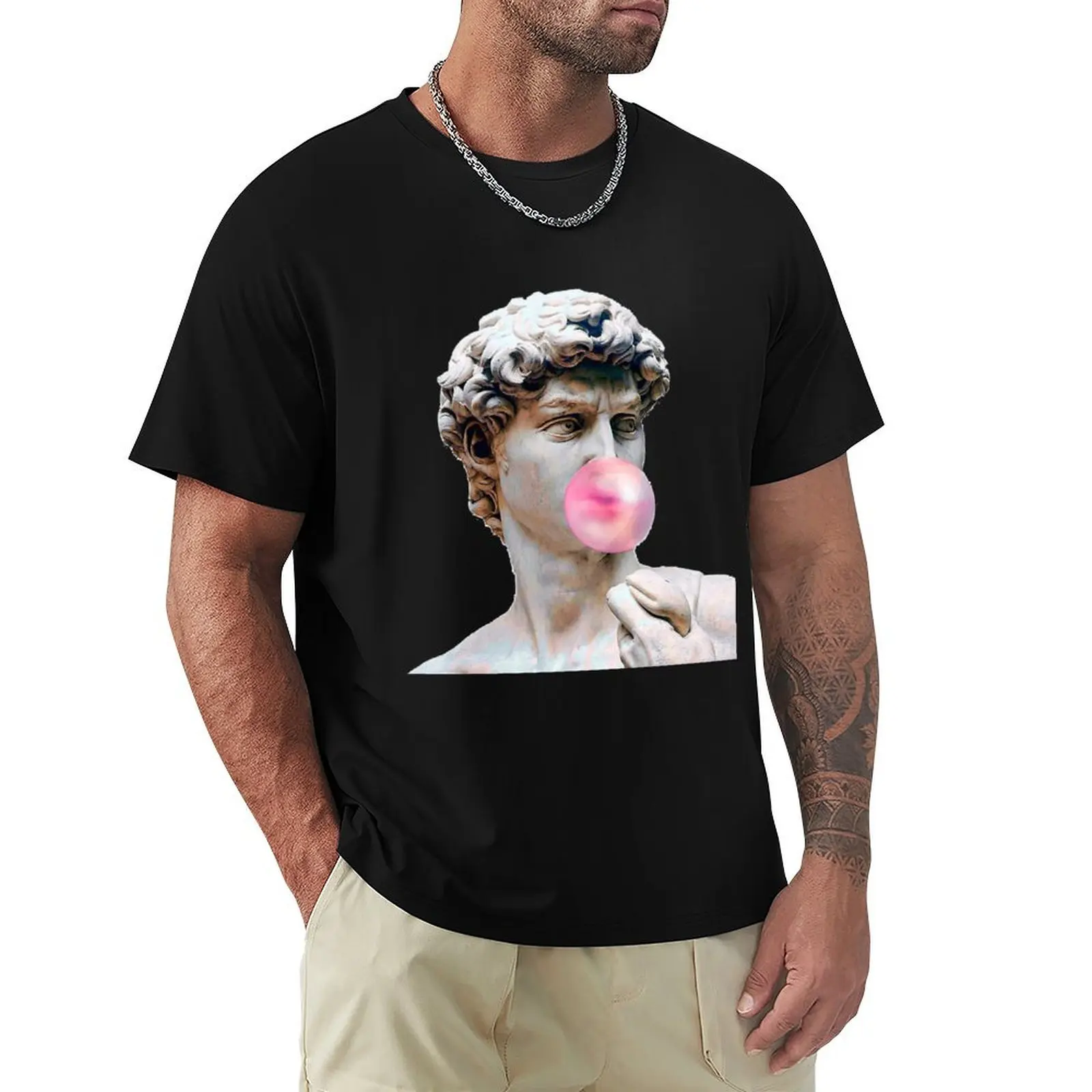 Bubblegum Statue T-Shirt Classic Basic Casual T-Shirt