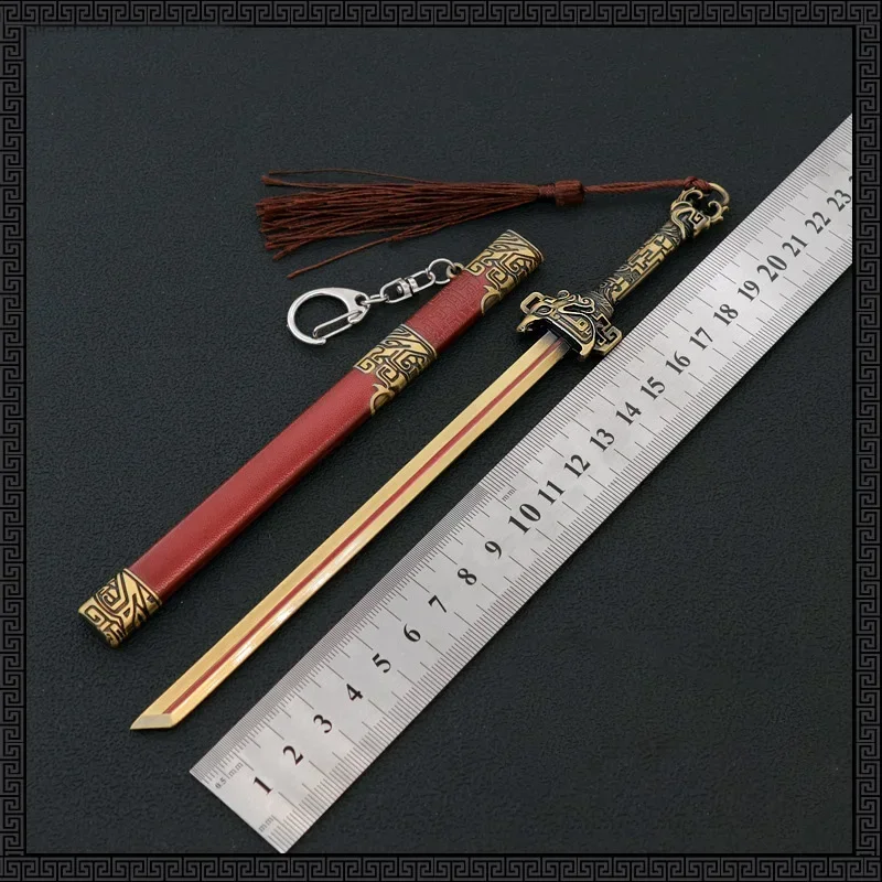 Wo Long: Fallen Dynasty Wapen Zhang Liao Dire Tijger Zwaard Mes 22 cm Game Perifere Metalen Zwaard Wapen Model Geschenken speelgoed Jongens