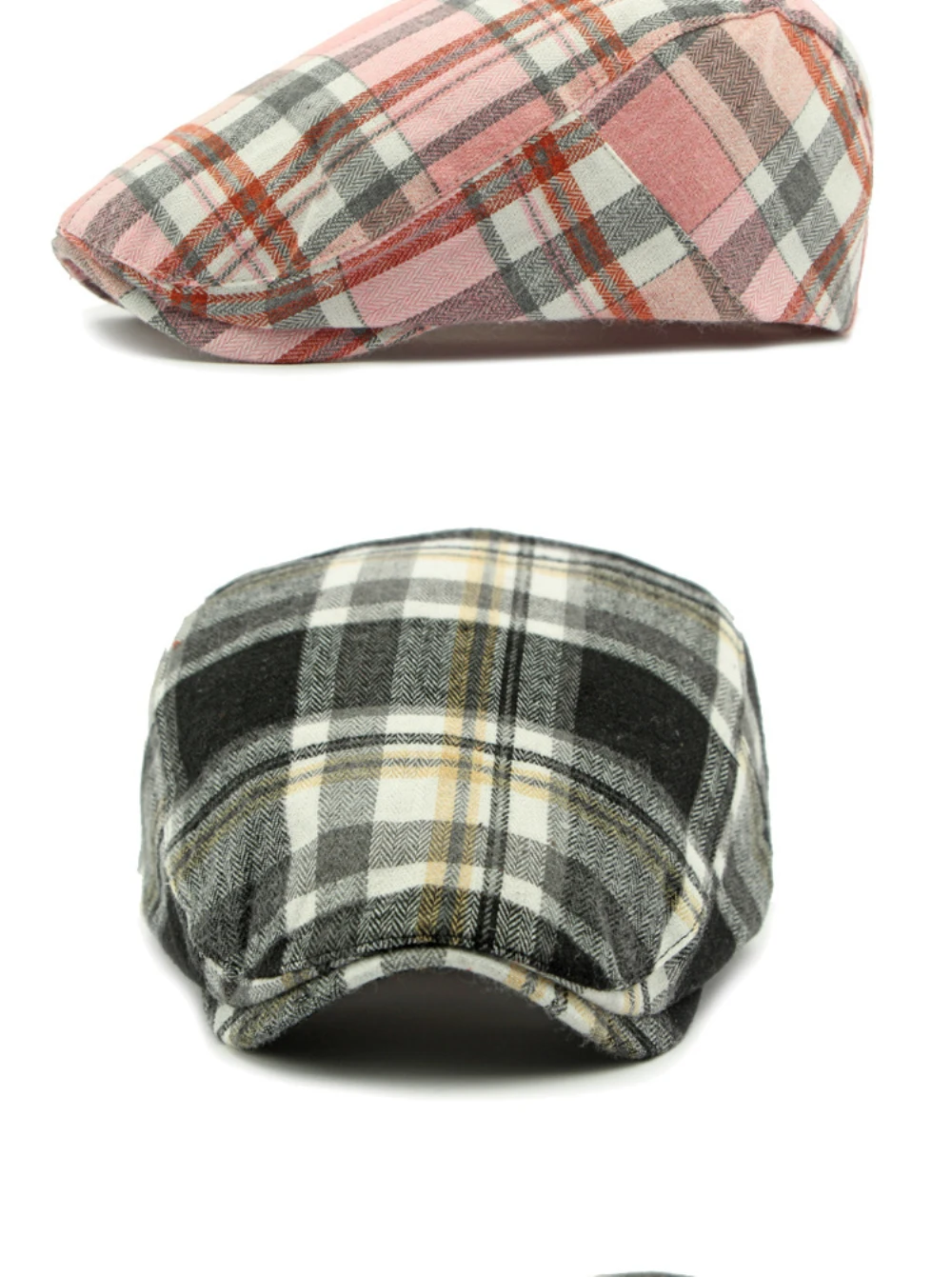 HT4697 Baskenmützen Frühling Herbst Herren Damen Kappen Vintage Künstler Maler Karierte Baskenmütze Männlich Weiblich Ivy Flatcap Verstellbare Baskenmützen – Detail 8
