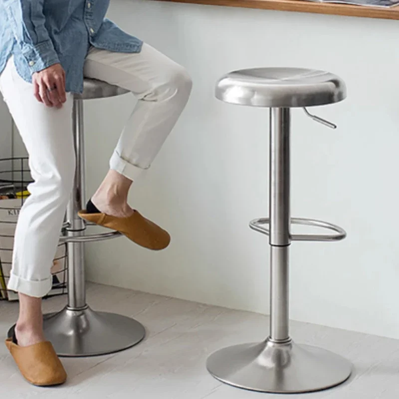 Adjustable Swivel Bar Stool Stainless Steel High Bar Counter Chair Modern Home Pub Stool Stylish and Versatile Home Furniture