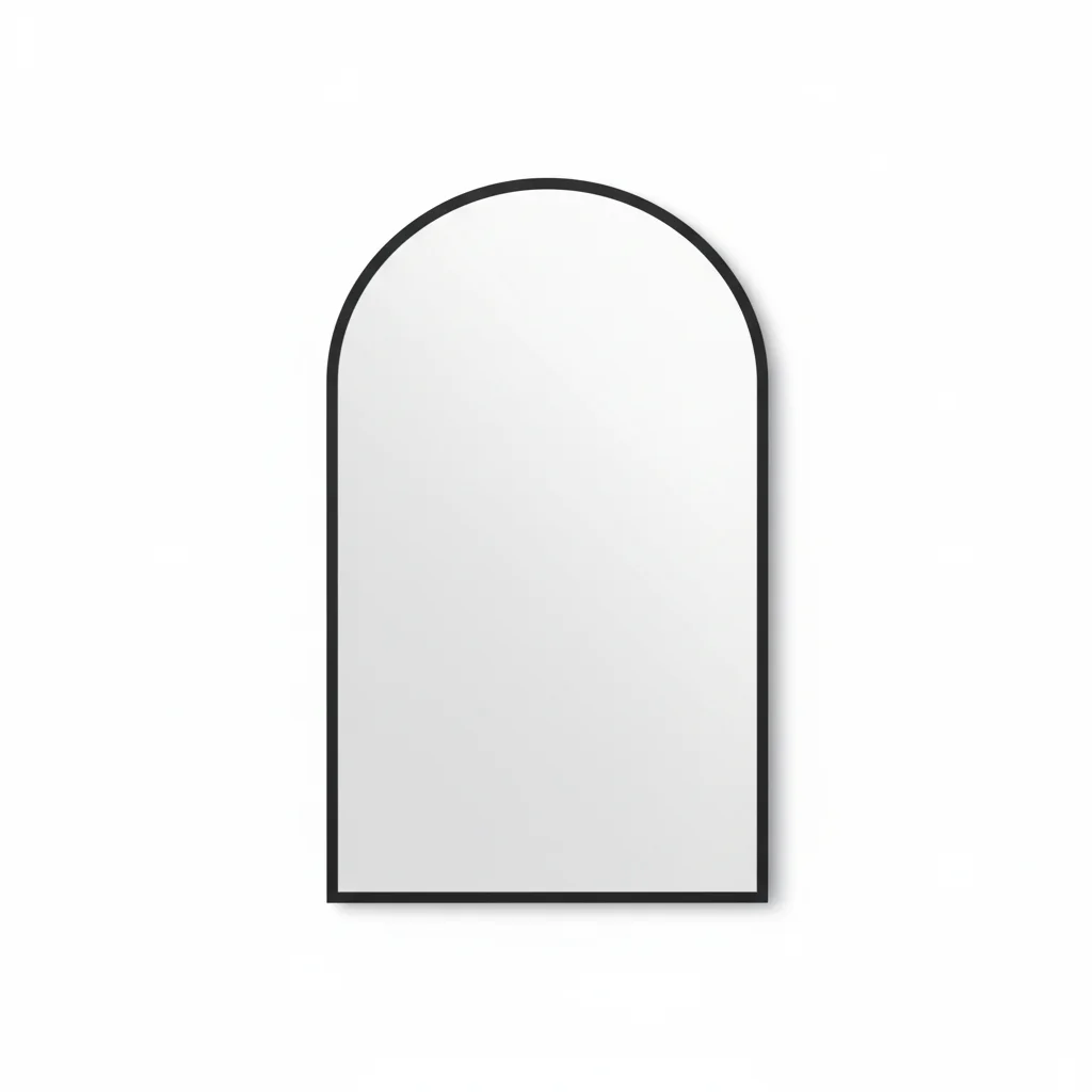 

24x36 Inch Arched Black Bathroom Wall Mirror, Metal Frame Vanity Mirror for Bedroom, Entryway or Living Room Decor