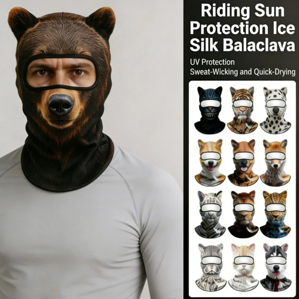 

Animal Balaclava Face Mask Head Cover, Motorcycle Dustproof Breathable Windproof Suitable for Hiking Riding Sports Gift