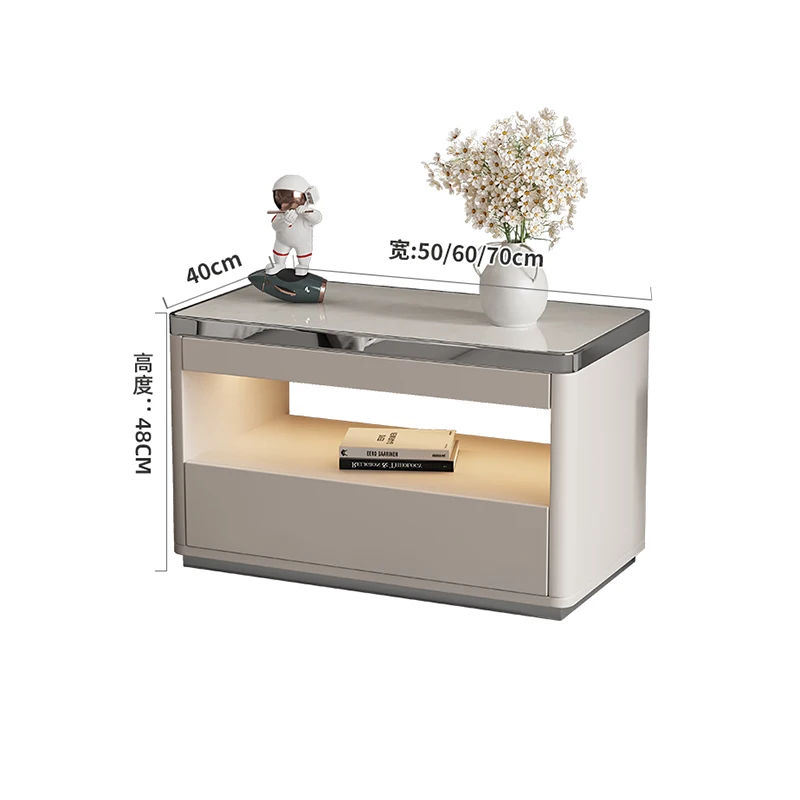 طاولة بجانب السرير إيطالية عصرية فاخرة، تخزين حديث، طاولات بجانب السرير بسيطة، جودة حساسية، أثاث غرفة نوم Mesitas De Noche #2