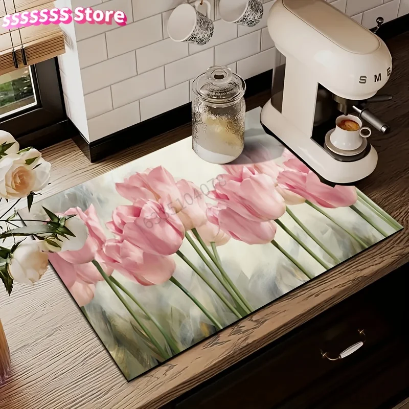 Simple home drain mat with quick dry performance. Anti-slip, waterproof and dirt-proof. Convenient to maintain. Use on sinks, co
