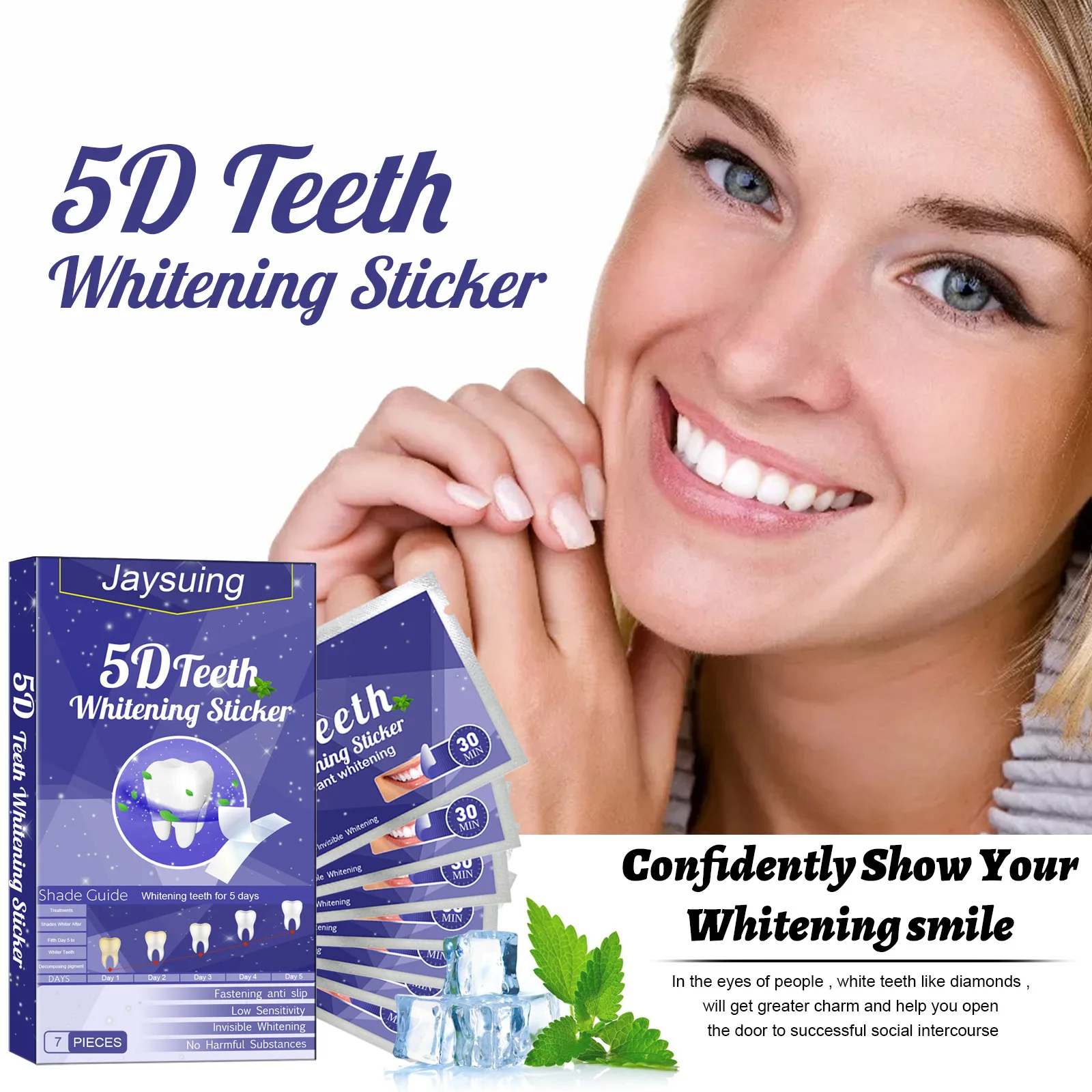 5d Whitening Tanden Stickers 7/14 Paar Gel Whitening Strips Vlek Verwijdering Mondhygiëne Verzorging Strip Tandheelkundige Bleekinstrumenten