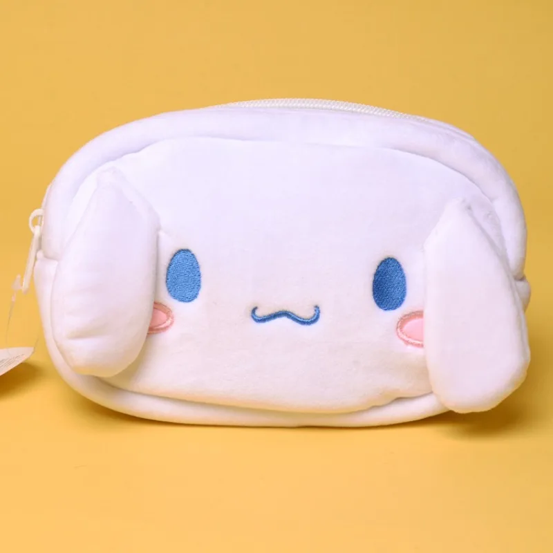 4 Pcs Japanese Sanrio Plush Toy Cosmetic Bag Melody Gemini Plush Doll Coin Purse Cell Phone Sundries Cinnamoroll Storage Bag