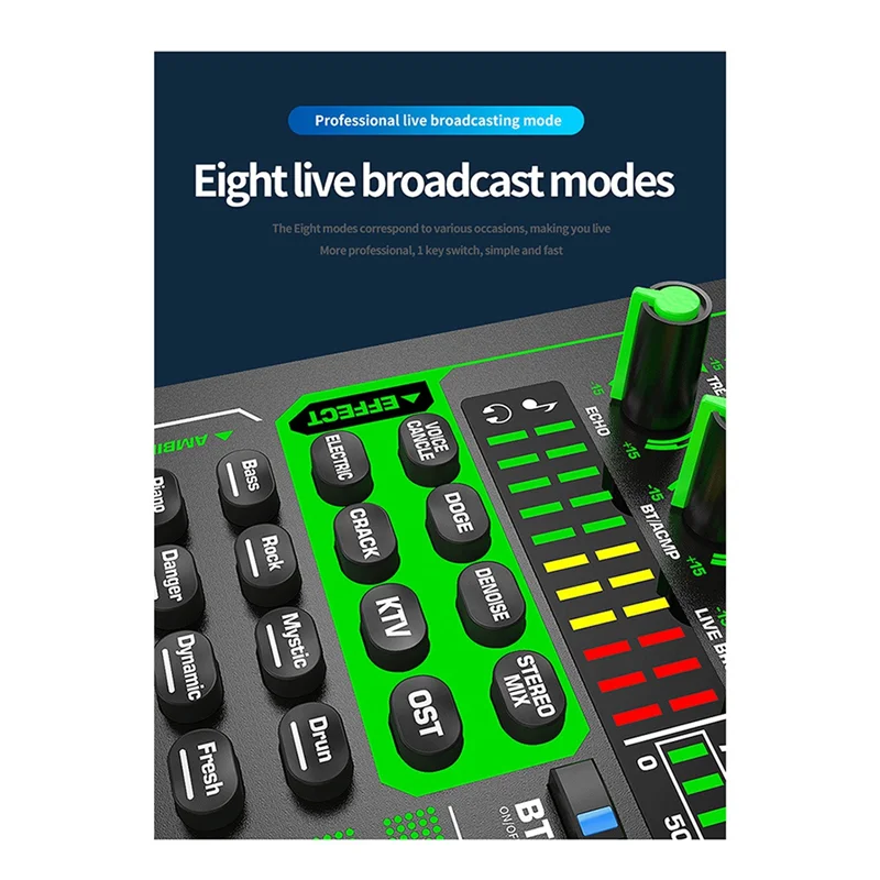 SuperHot Live Sound Card Live Recording Sound Card Bluetooth Microphone Mixer Voice Changer Outdoor