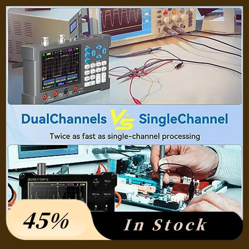 2025 Trend1set 2-قناة راسم الذبذبات المحمول 120Mhz عرض النطاق الترددي 500Msa/S + جهاز اختبار رقمي متعدد المدى التلقائي 3 في 1