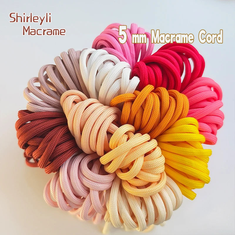 3 متر حزمة عالية الجودة 5 مللي متر البوليستر مكرامية جديلة الحبل لتقوم بها بنفسك مكرميه السوار المفاتيح طوق بكلاب اللعب هدية الحبال