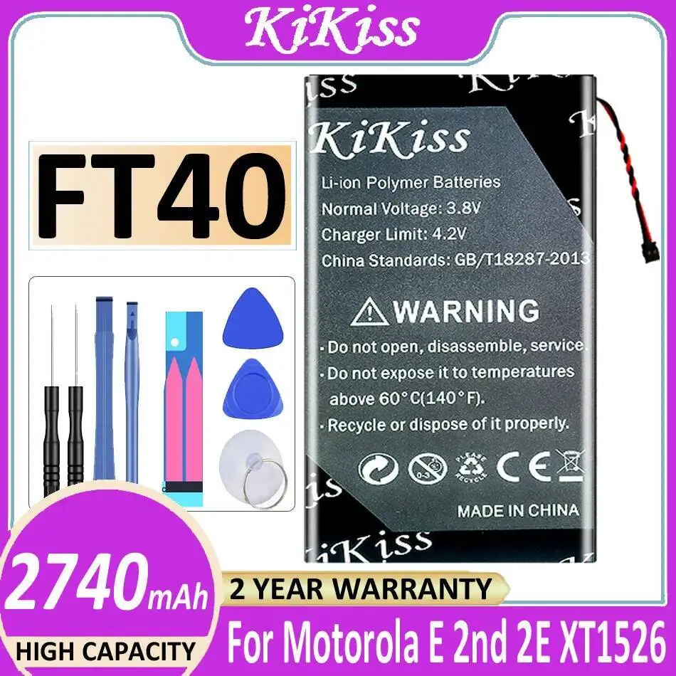 

Высокосовместимый аккумулятор для мобильного телефона 2740 мАч для Motorola Moto E 2ND XT1526 XT1527 XT1528 XT1031 XT1063 XT1077 FT40